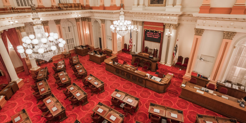 View Of The Senate Assembly Room Located In The Historical California State Capitol Building, Sacramento